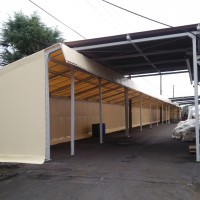 片流れ倉庫シート張替え